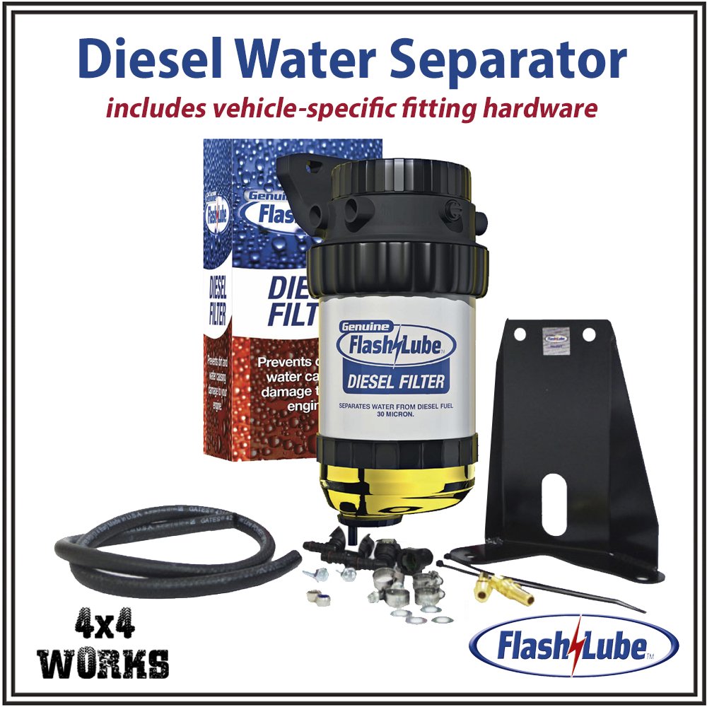 Flashlube Diesel Filter Water Separator Toyota Hilux Series 8 Revo 2015-on  + Mounting Kit