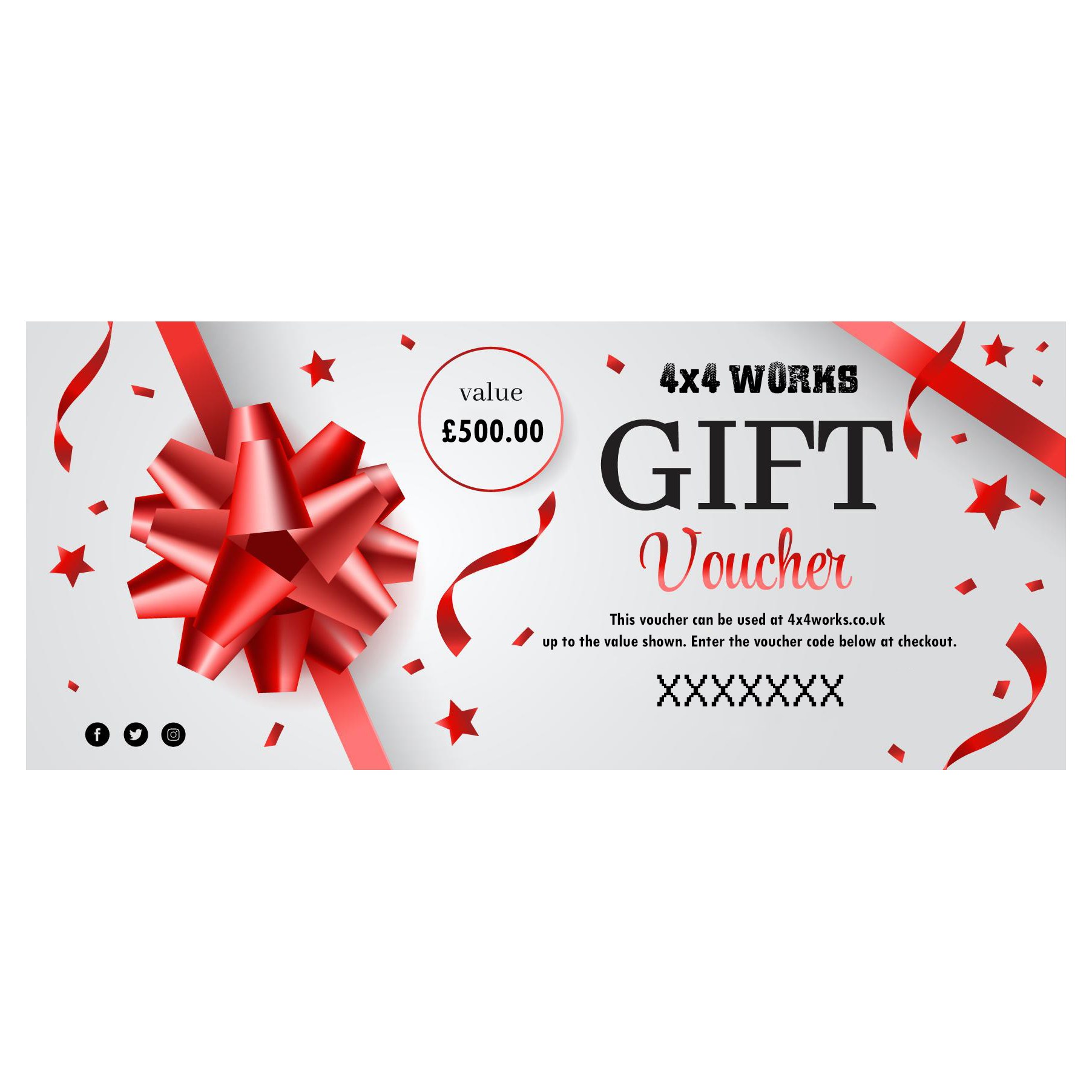 4x4 Works Gift Card £500 Voucher 4x4 Works
